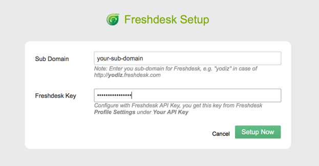 与Freshdesk整合Yodiz